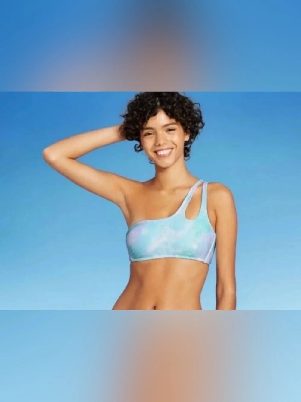 Juniors One Shoulder Side Wire Bralette Bikini Top Xhilaration Small 0-2
